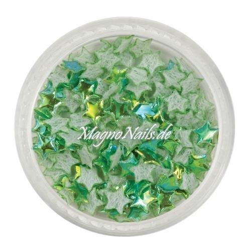 3D Einlegemotive - Shapes - Sterne grün 5 mm Nail Art Soft Einleger