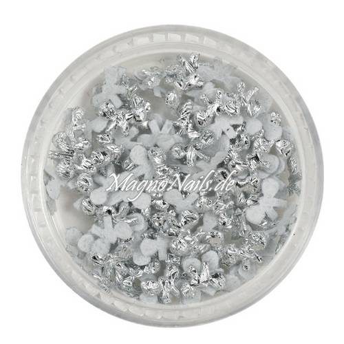 3D Einlegemotive - Shapes - Schleifen silber Nail Art Soft Einleger