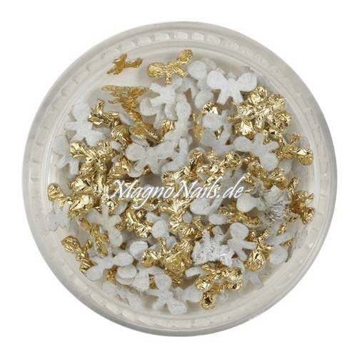 3D Einlegemotive - Shapes - Schleifen gold 5 mm Nail Art Soft Einleger