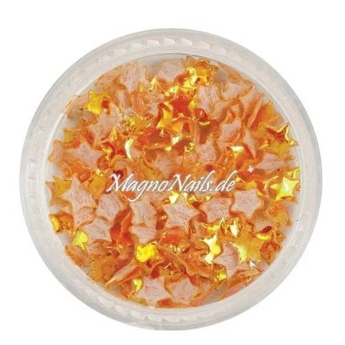 3D Einlegemotive - Shapes - Sterne orange 5 mm Nail Art Soft Einleger