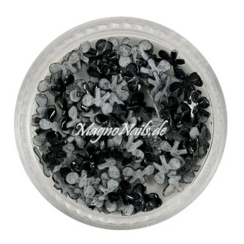 3D Einlegemotive - Shapes - Schleifen schwarz 5 mm Nail Art Soft Einleger