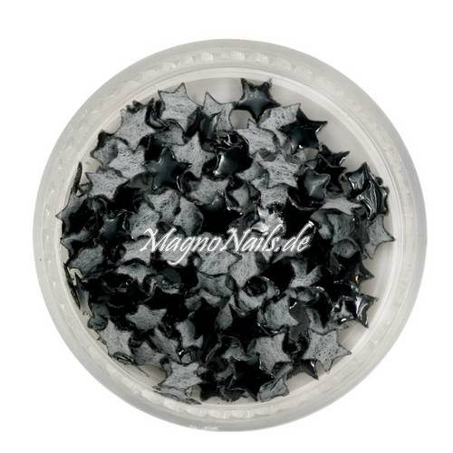3D Einlegemotive - Shapes - Sterne schwarz 5 mm Nail Art Soft Einleger