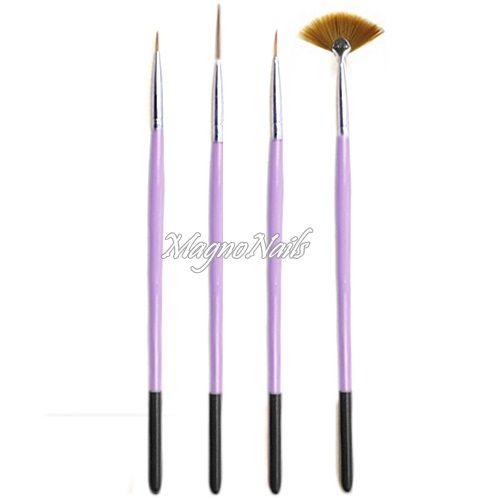 Nail Art Pinsel Set 4 -Teilig Nagelpinsel Nägel Nagelstudio Zubehör Günstig Schnäppchen