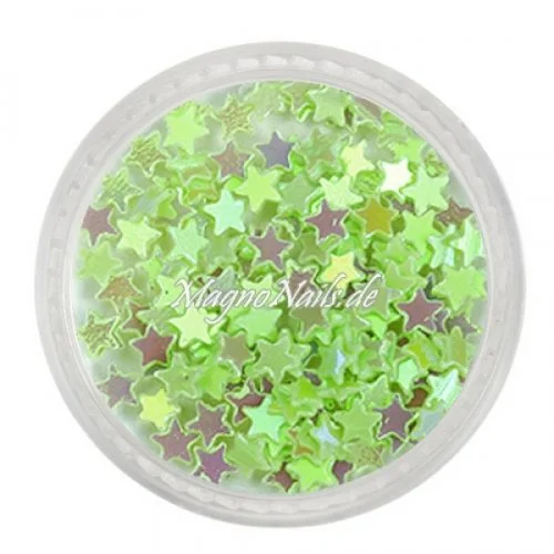 Glitter Shapes - Einlegemotive - Sterne apfelgrün Nail Art Nails Nagel Nögel Nailart Einleger