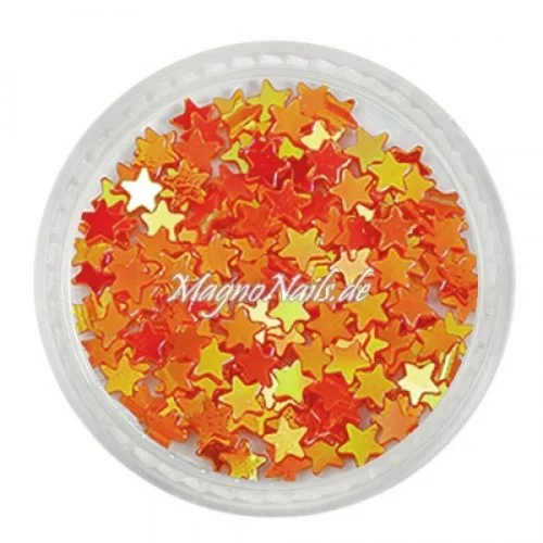 Glitter Shapes - Einlegemotive - Sterne orange Nail Art Nails Nagel Nögel Nailart Einleger