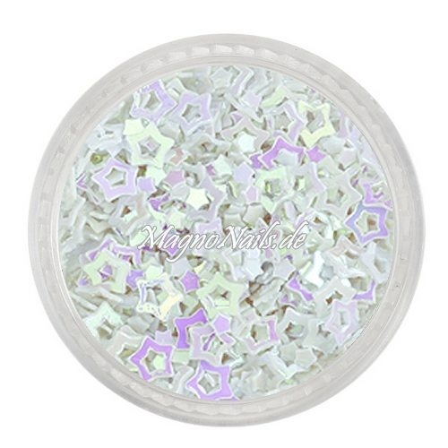 Glitter Shapes - Einlegemotive - Sterne gelocht weiß Nail Art Nails Nagel Nögel Nailart Einleger