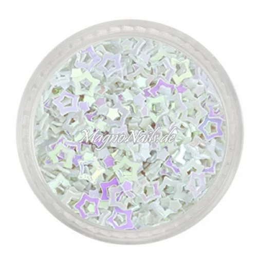 Glitter Shapes - Einlegemotive - Sterne gelocht weiß Nail Art Nails Nagel Nögel Nailart Einleger