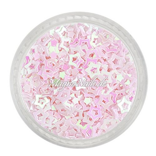 Glitter Shapes - Einlegemotive - Sterne gelocht zartrosa Nail Art Nails Nagel Nögel Nailart Einleger