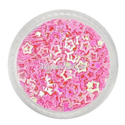 Glitter Shapes - Einlegemotive - Sterne gelocht pink Nail Art Nails Nagel Nögel Nailart Einleger