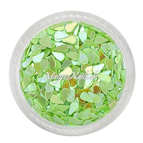 Glitter Shapes - Einlegemotive - Tropfen apfelgrün Nail Art Nails Nagel Nögel Nailart Einleger