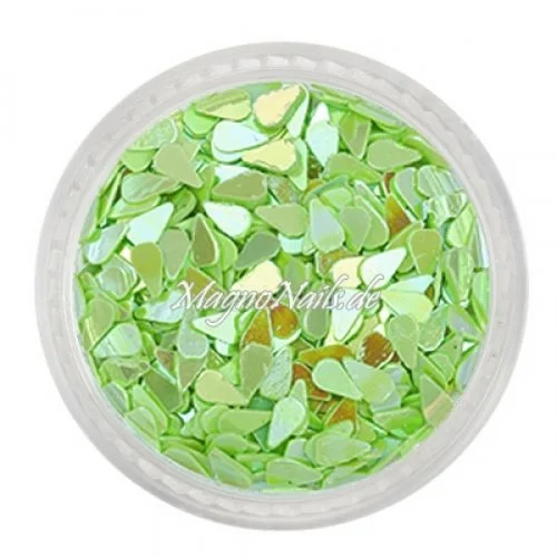 Glitter Shapes - Einlegemotive - Tropfen apfelgrün Nail Art Nails Nagel Nögel Nailart Einleger