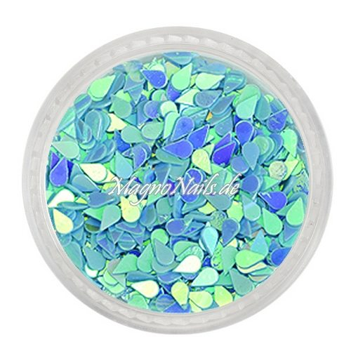 Glitter Shapes - Einlegemotive - Tropfen hellblau Nail Art Nails Nagel Nögel Nailart Einleger