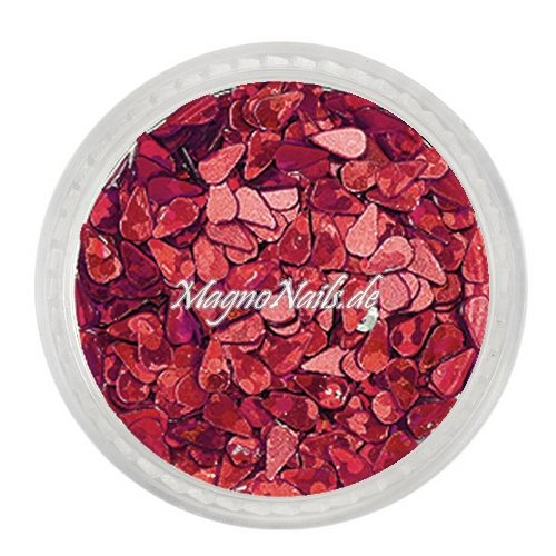 Glitter Shapes - Einlegemotive - Tropfen weinrot hologramm Nail Art Nails Nagel Nögel Nailart Einleger