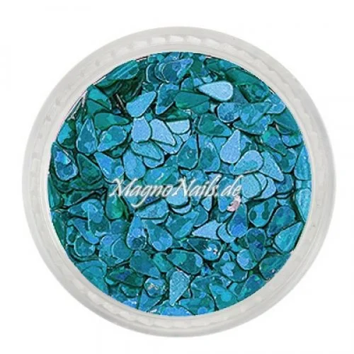 Glitter Shapes - Einlegemotive - Tropfen türkis hologramm Nail Art Nails Nagel Nögel Nailart Einleger