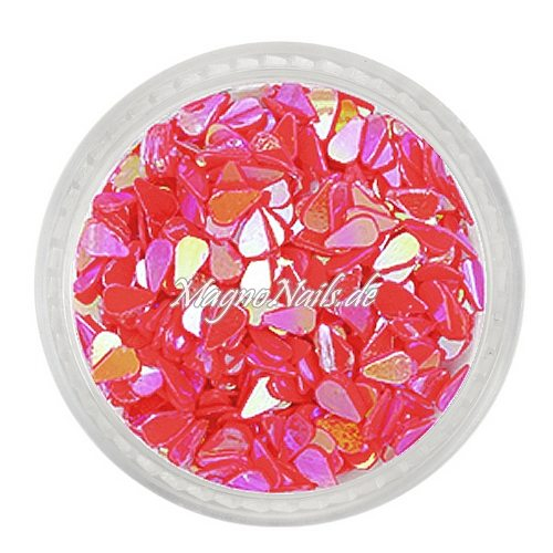 Glitter Shapes - Einlegemotive - Tropfen korallenrot Nail Art Nails Nagel Nögel Nailart Einleger