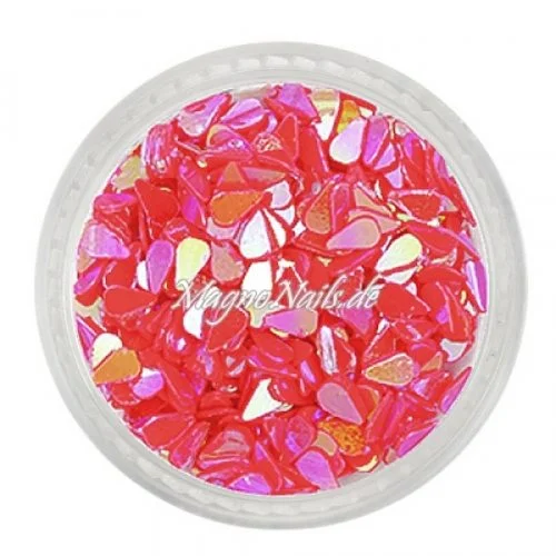 Glitter Shapes - Einlegemotive - Tropfen korallenrot Nail Art Nails Nagel Nögel Nailart Einleger