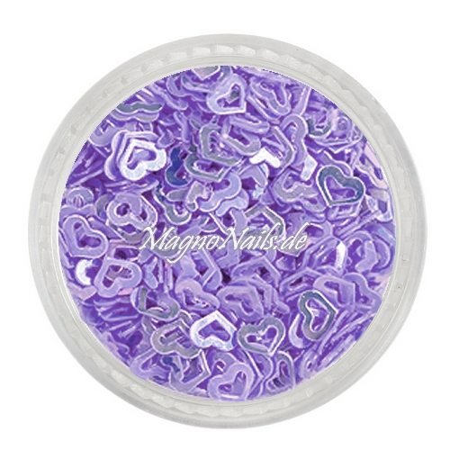 Glitter Shapes - Einlegemotive - Herzen gelocht lavendel Nail Art Nails Nagel Nögel Nailart