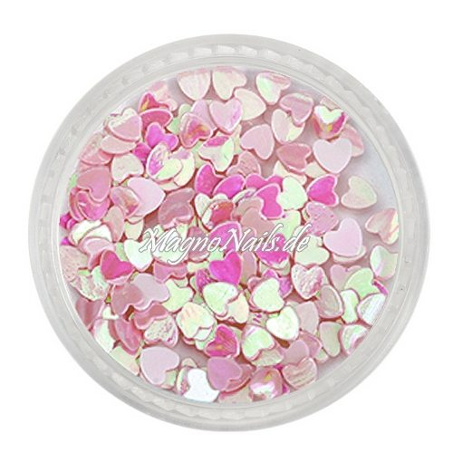 Glitter Shapes - Einlegemotive - Herzen rosa Nail Art Nails Nagel Nögel Nailart
