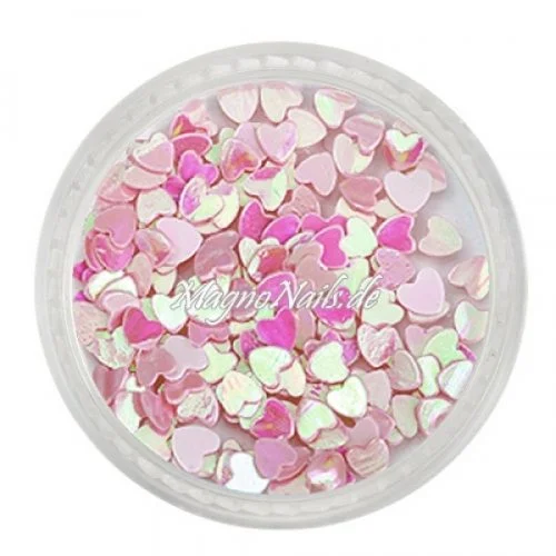 Glitter Shapes - Einlegemotive - Herzen rosa Nail Art Nails Nagel Nögel Nailart