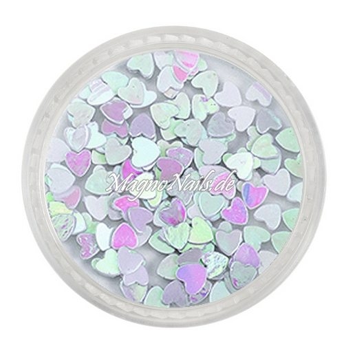 Glitter Shapes - Einlegemotive - Herzen weiß Nail Art Nails Nagel Nögel Nailart