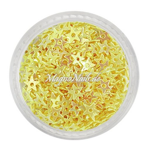 Glitter Shapes - Einlegemotive - Sternchen gelocht gelb Nail Art Nails Nagel Nögel Nailart Einleger