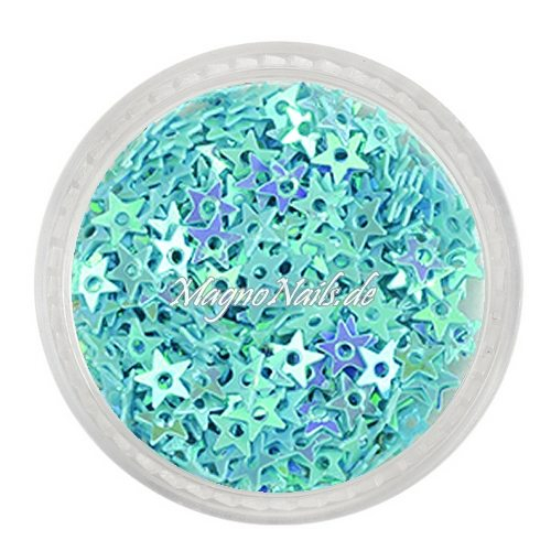 Glitter Shapes - Einlegemotive - Sternchen gelocht blau Nail Art Nails Nagel Nögel Nailart Einleger