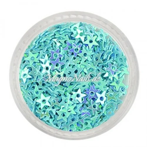 Glitter Shapes - Einlegemotive - Sternchen gelocht blau Nail Art Nails Nagel Nögel Nailart Einleger