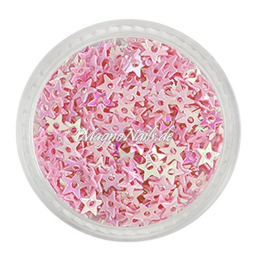 Glitter Shapes - Einlegemotive - Sternchen gelocht rosa Nail Art Nails Nagel Nögel Nailart Einleger
