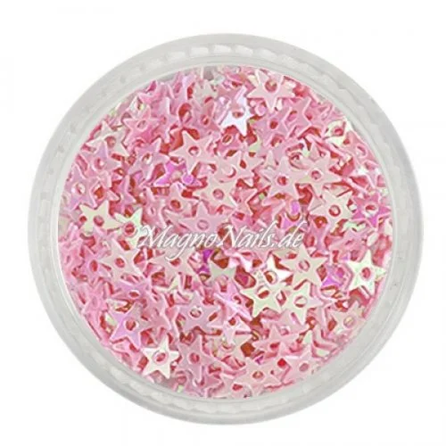 Glitter Shapes - Einlegemotive - Sternchen gelocht rosa Nail Art Nails Nagel Nögel Nailart Einleger