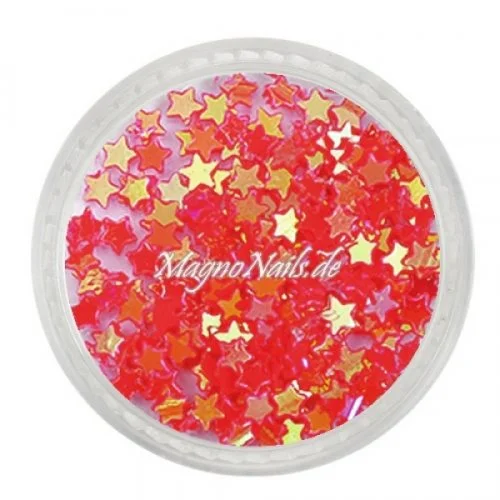 Glitter Shapes - Einlegemotive - Sterne korallenrot Nail Art Nails Nagel Nögel Nailart Einleger