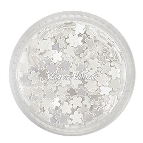 Glitter Shapes - Einlegemotive - Blumen weiß Nail Art Nails Nagel Nögel Nailart