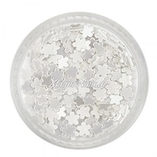 Glitter Shapes - Einlegemotive - Blumen weiß Nail Art Nails Nagel Nögel Nailart
