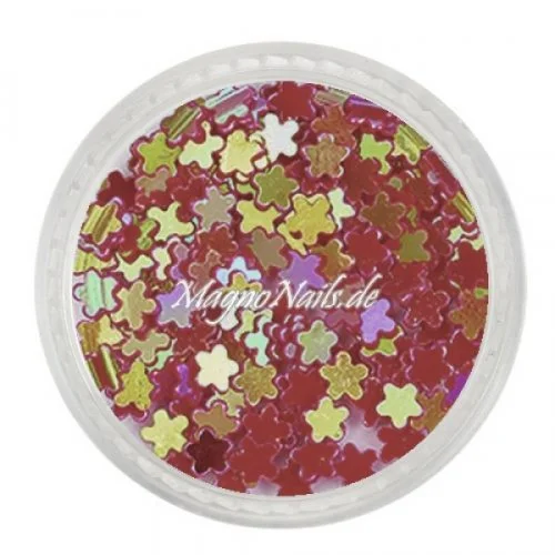 Glitter Shapes - Einlegemotive - Blumen weinrot Nail Art Nails Nagel Nögel Nailart