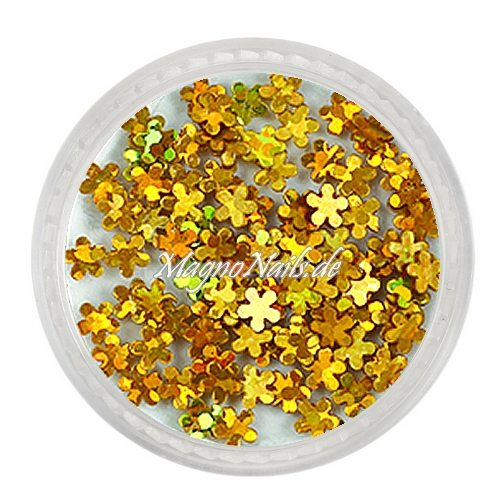 Glitter Shapes - Einlegemotive - Blumen gold hologramm Nail Art Nails Nagel Nögel Nailart