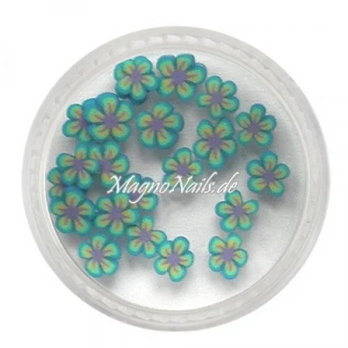 Einlegemotive - Fimo Shapes - Blume grün-braun Nail Art Nails Nagel Nögel Nailart