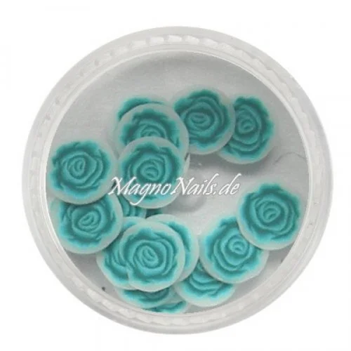 Einlegemotive - Fimo Shapes - Rosen blau Nail Art Nails Nagel Nögel Nailart
