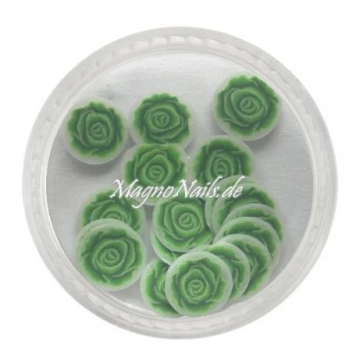 Einlegemotive - Fimo Shapes - Rosen grün Nail Art Nails Nagel Nögel Nailart