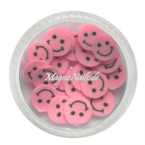 Einlegemotive - Fimo Shapes - Smilie rosa Nail Art Nails Nagel Nögel Nailart