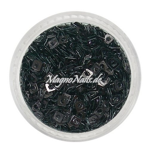 Glitter Shapes - Einlegemotive - Quadrat schwarz Nail Art Nails Nagel Nögel Nailart Einleger