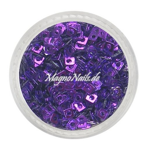 Glitter Shapes - Einlegemotive - Quadrat violett metallic Nail Art Nails Nagel Nögel Nailart