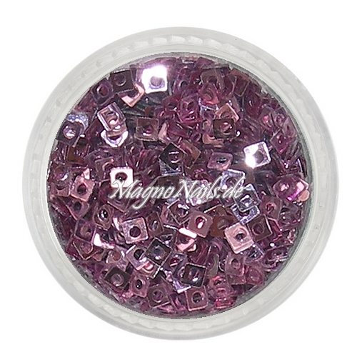 Glitter Shapes - Einlegemotive - Quadrat rosa metallic Nail Art Nails Nagel Nögel Nailart