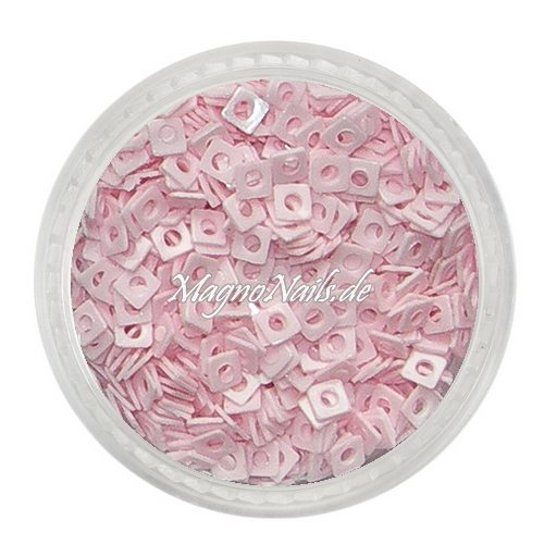 Glitter Shapes - Einlegemotive - Quadrat zartrosa Nail Art Nails Nagel Nögel Nailart