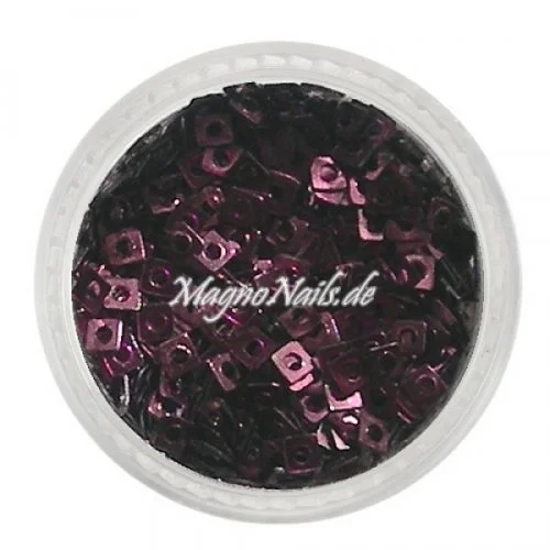 Glitter Shapes - Einlegemotive - Quadrat dark aubergine metallic Nail Art Nails Nagel Nögel Nailart