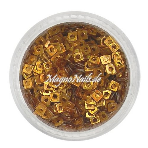 Glitter Shapes - Einlegemotive - Quadrat gold hologramm Nail Art Nails Nagel Nögel Nailart Einleger