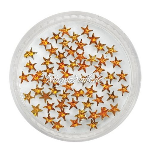Strasssteine - Stern orange Nageldesign Nägel Nails Nagelstudio Einleger Nailart