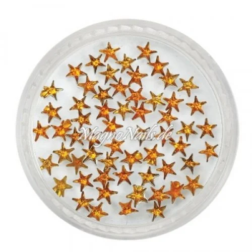 Strasssteine - Stern orange Nageldesign Nägel Nails Nagelstudio Einleger Nailart