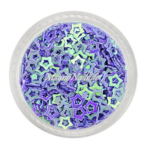 Glitter Shapes - Einlegemotive - Sterne gelocht lavendel Nail Art Nails Nagel Nögel Nailart Einleger