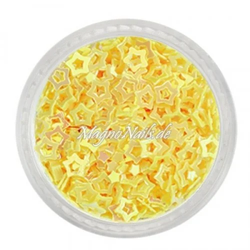Glitter Shapes - Einlegemotive - Sterne gelocht gelb Nail Art Nails Nagel Nögel Nailart Einleger