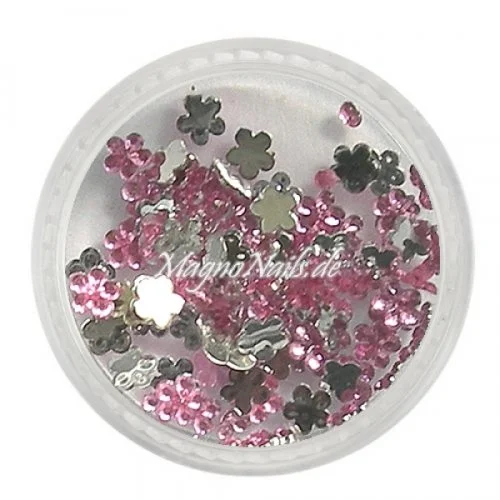 Strasssteine - Blume klein rosa Nageldesign Nägel Nails Nagelstudio Einleger Nailart