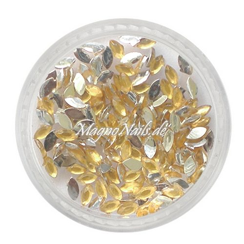 Strasssteine - Elipse gelb Nageldesign Nägel Nails Nagelstudio Einleger Nailart
